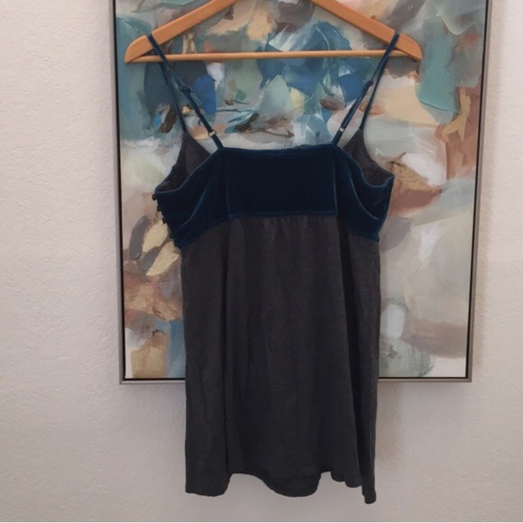 Free People Velvet Blue and Gray Tank Top - Picture 2 of 3